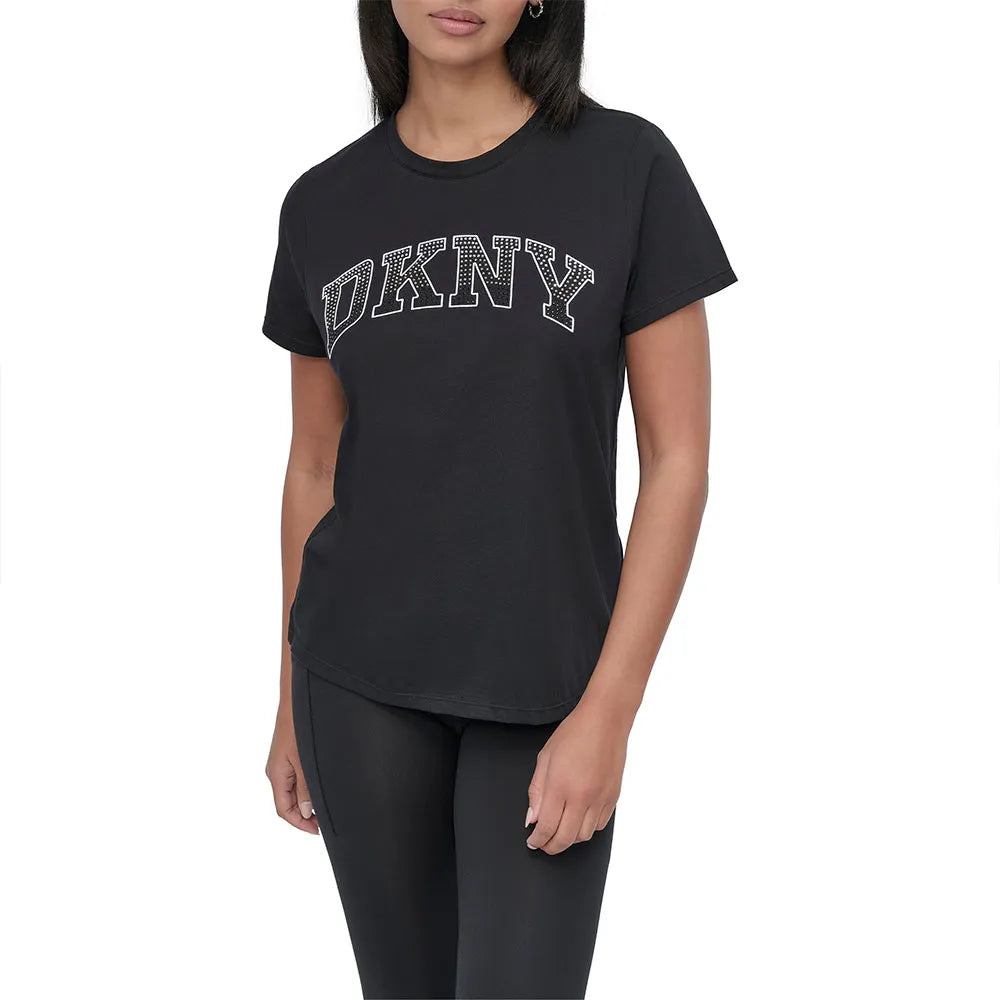 DKNY Arched Varsity Rhinestone Ombre short sleeve T-shirt
