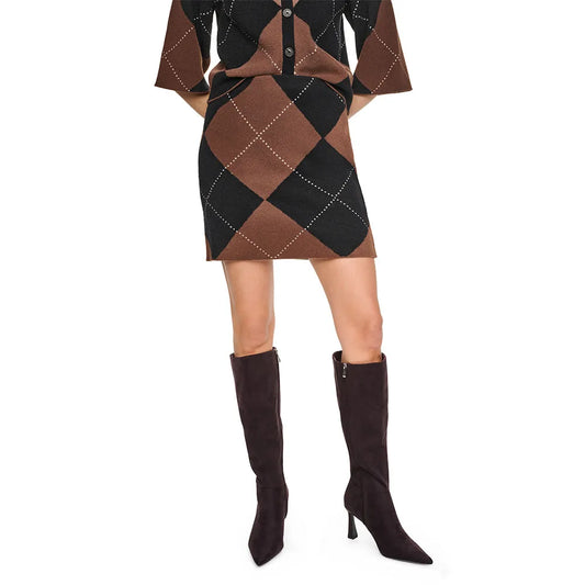 DKNY Fuzzy Argyle short skirt
