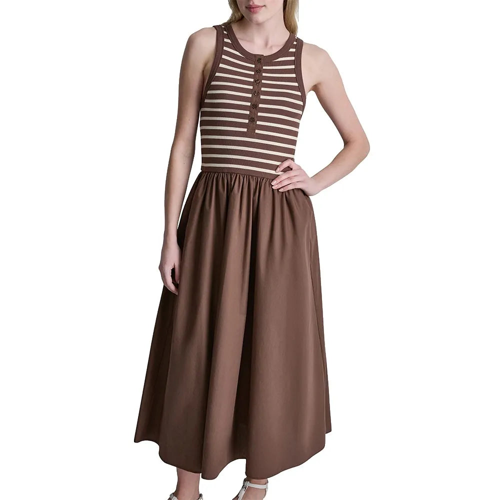 DKNY Henley sleeveless short dress