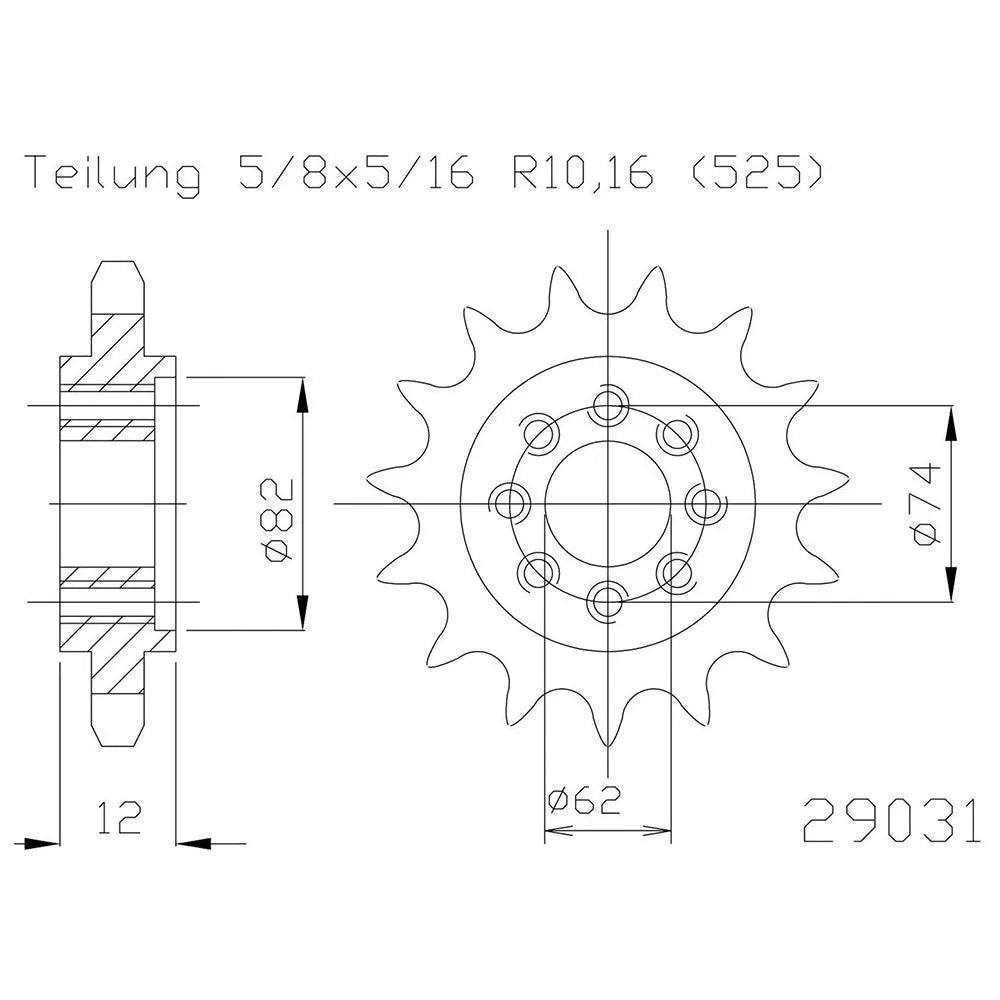 Esjot 29031 525 Standard front sprocket