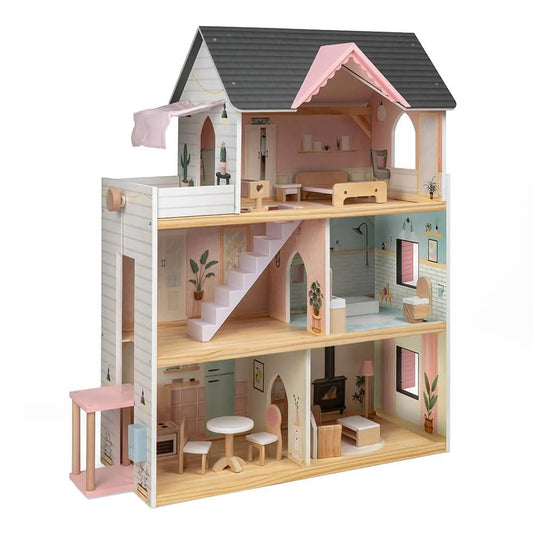 Eurekakids Wooden house with elevator doll