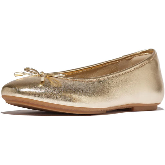 Fitflop Delicato Bow Soft Metallic ballet pumps