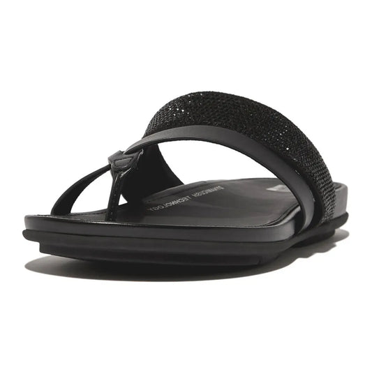 Fitflop Gracie Crystal Leather Strappy Toe-Post slides