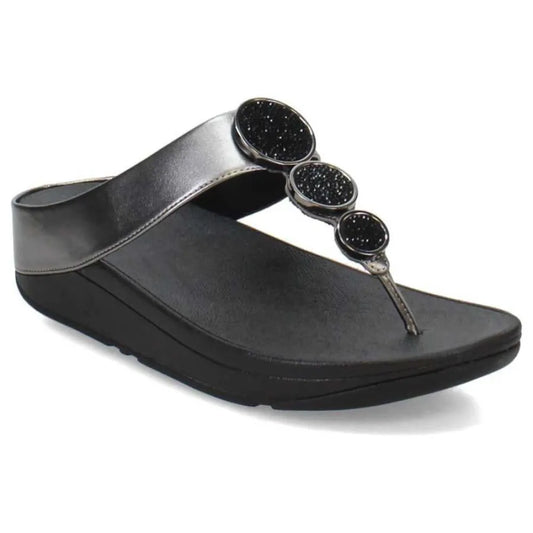 Fitflop Halo Bead-Circle Metallic Toe-Post flip flops
