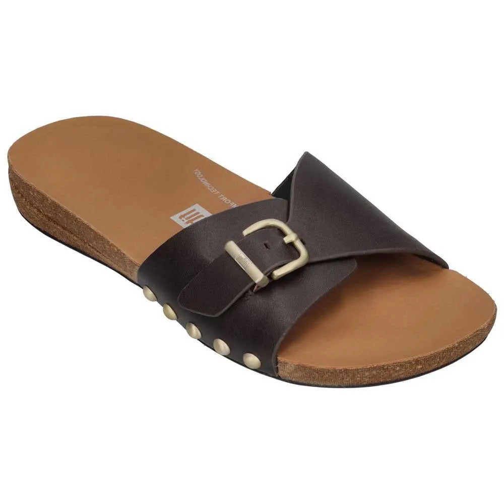 Fitflop Iqushion Adjustable Buckle Leather slides