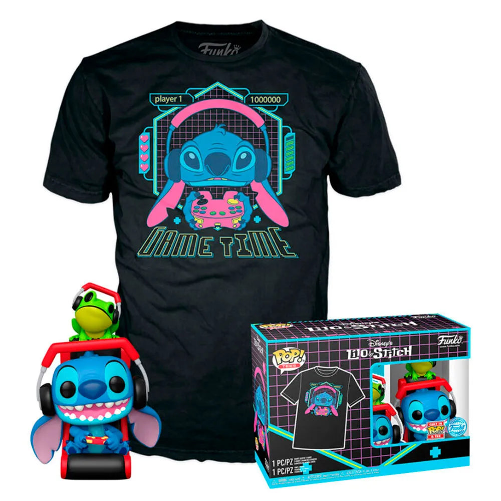 Funko Disney Stitch Gamer with Frog short sleeve T-shirt