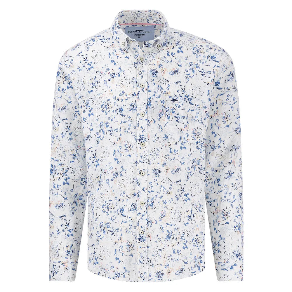Fynch hatton Summer Linen Prints long sleeve shirt