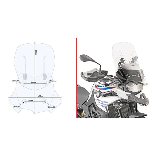 Givi AF5127 Airflow BMW F 750 GS/F 850 GS Adjustable Windshield
