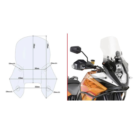 Givi D7703ST KTM 1050/1090/1190 Adventure&1190 Adventure R windshield