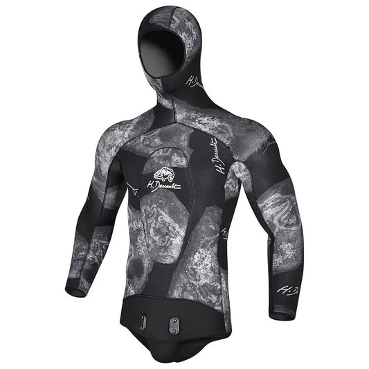 H.dessault by c4 Black Side 7 mm spearfishing jacket