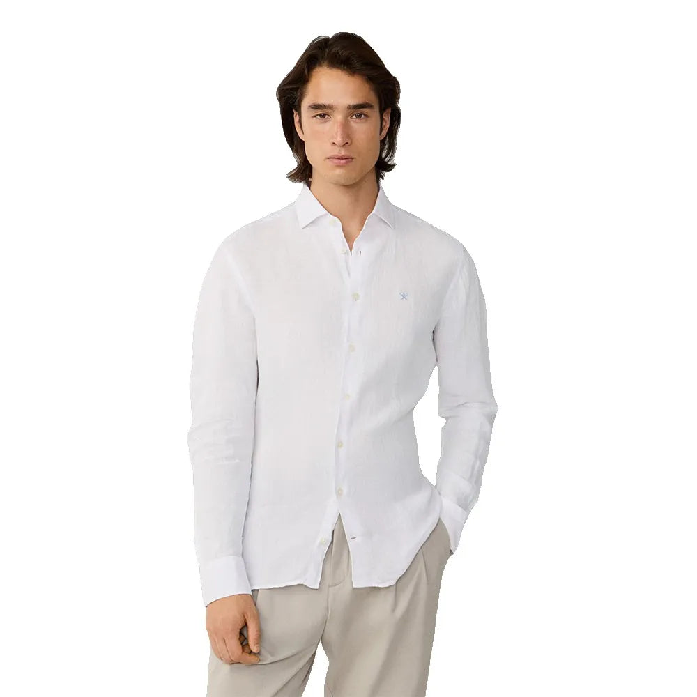 Hackett Essential GMD Linen Kent long sleeve shirt