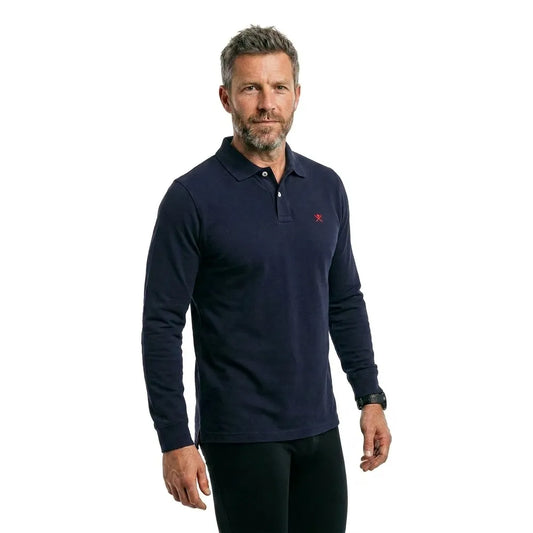 Hackett Slim Fit Logo long sleeve polo