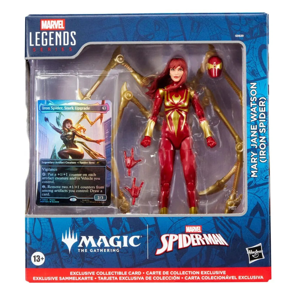 Hasbro Magic The Gathering Marvel Legends Iron Mary Jane Watson Spider figure with Exclusive Foil Card english 15 cm