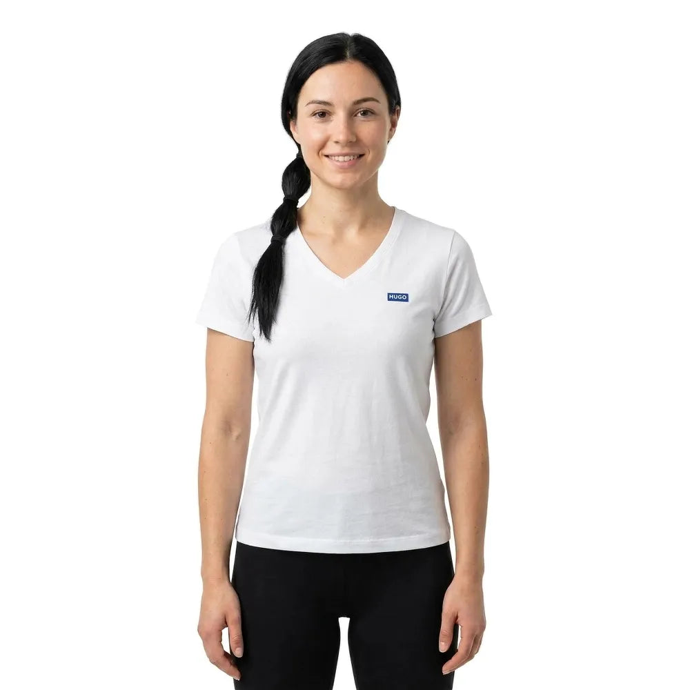 HUGO Classic 10258021 BLUE short sleeve v neck T-shirt