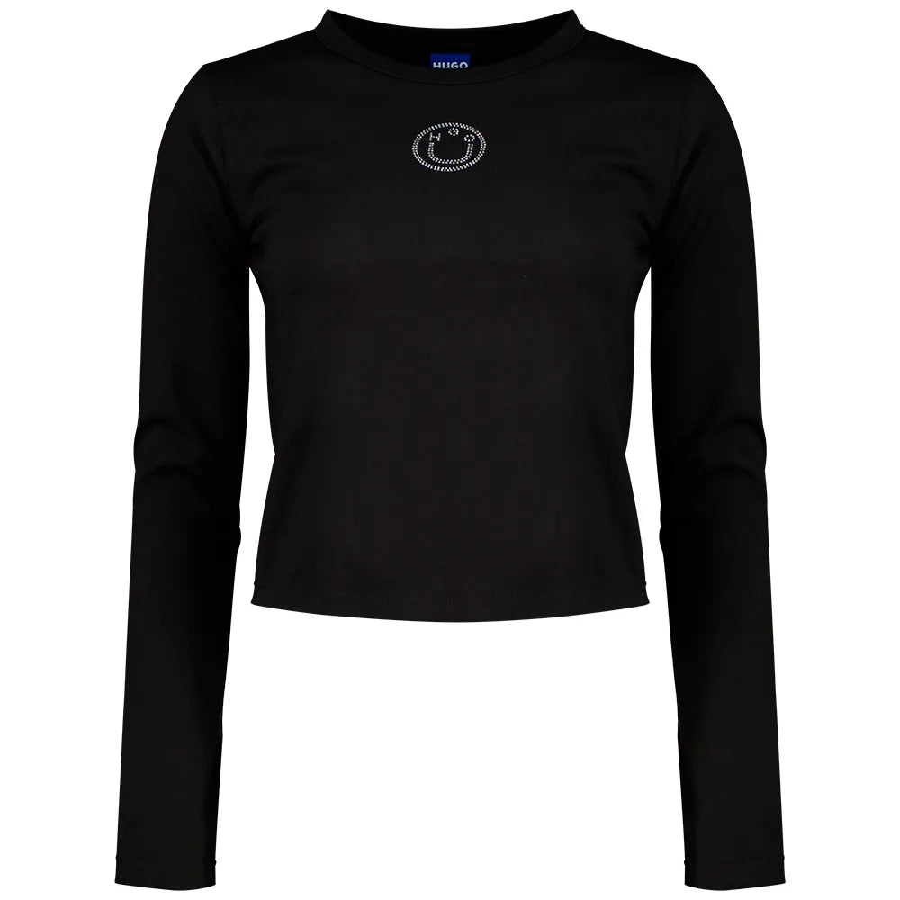 HUGO Daliriee 10272901 BLUE long sleeve T-shirt