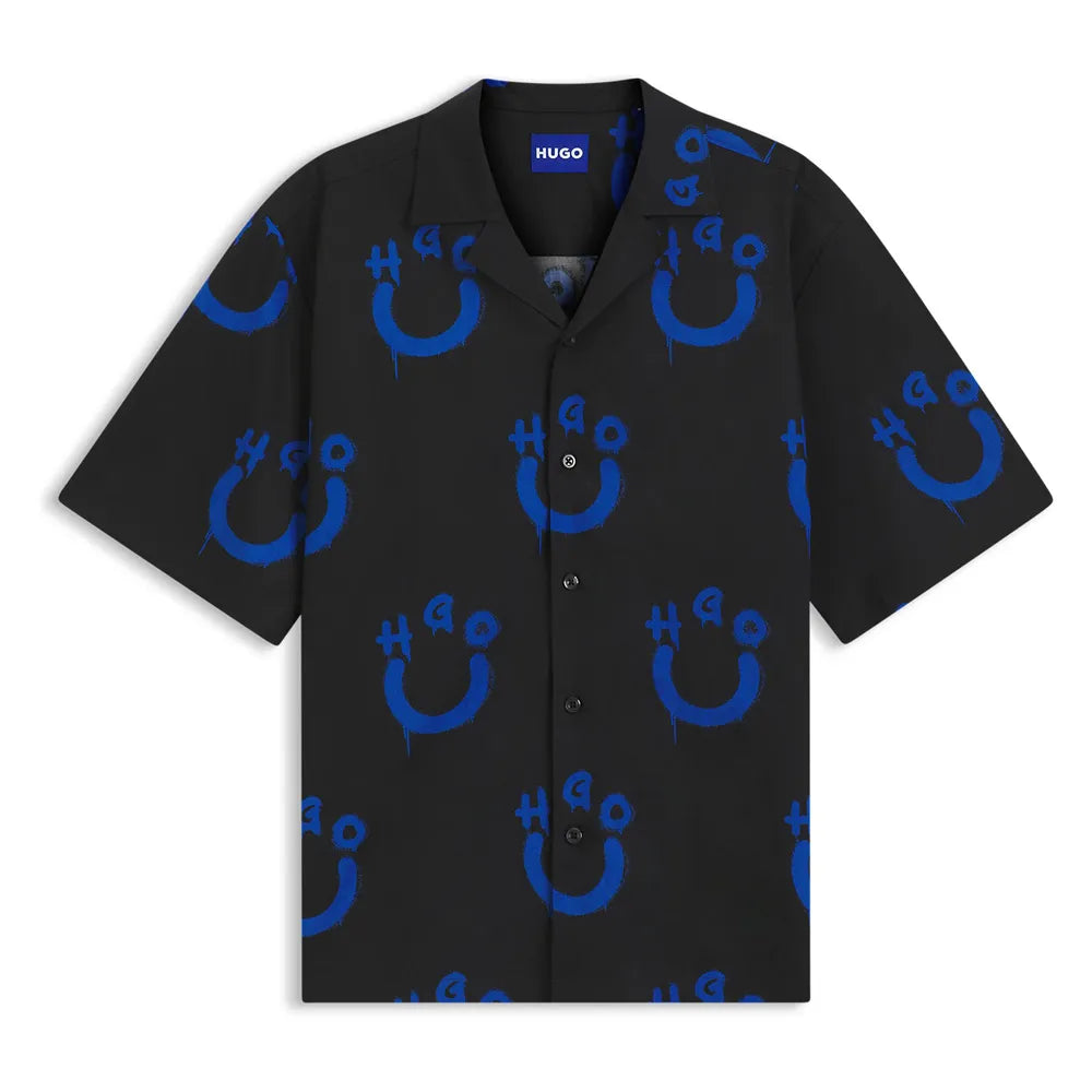 HUGO Eligino 10279376 BLUE short sleeve shirt