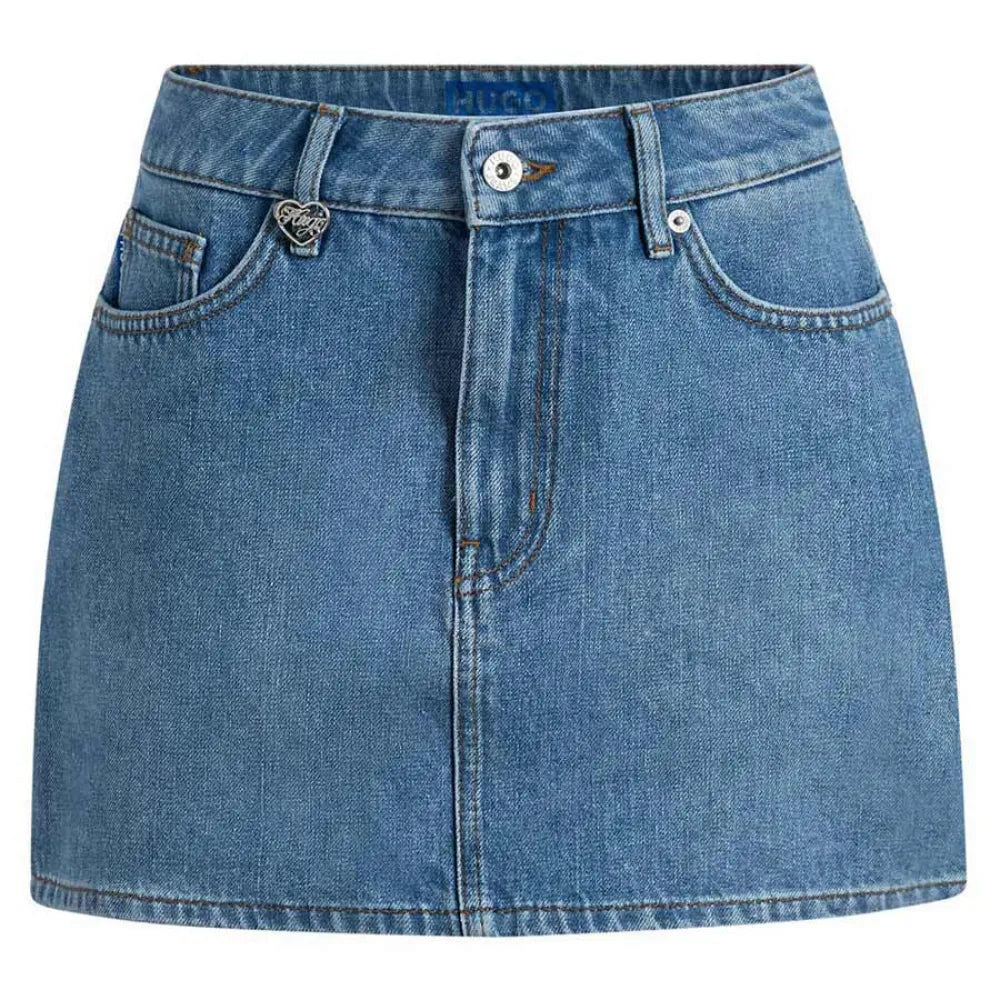 HUGO Galanie 10278470 BLUE denim skirt