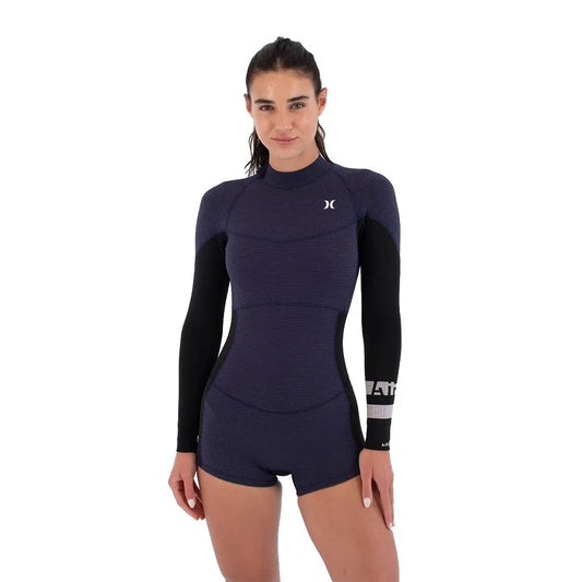 Hurley Air 2 mm Mid Springsuit woman long sleeve back zip shorty