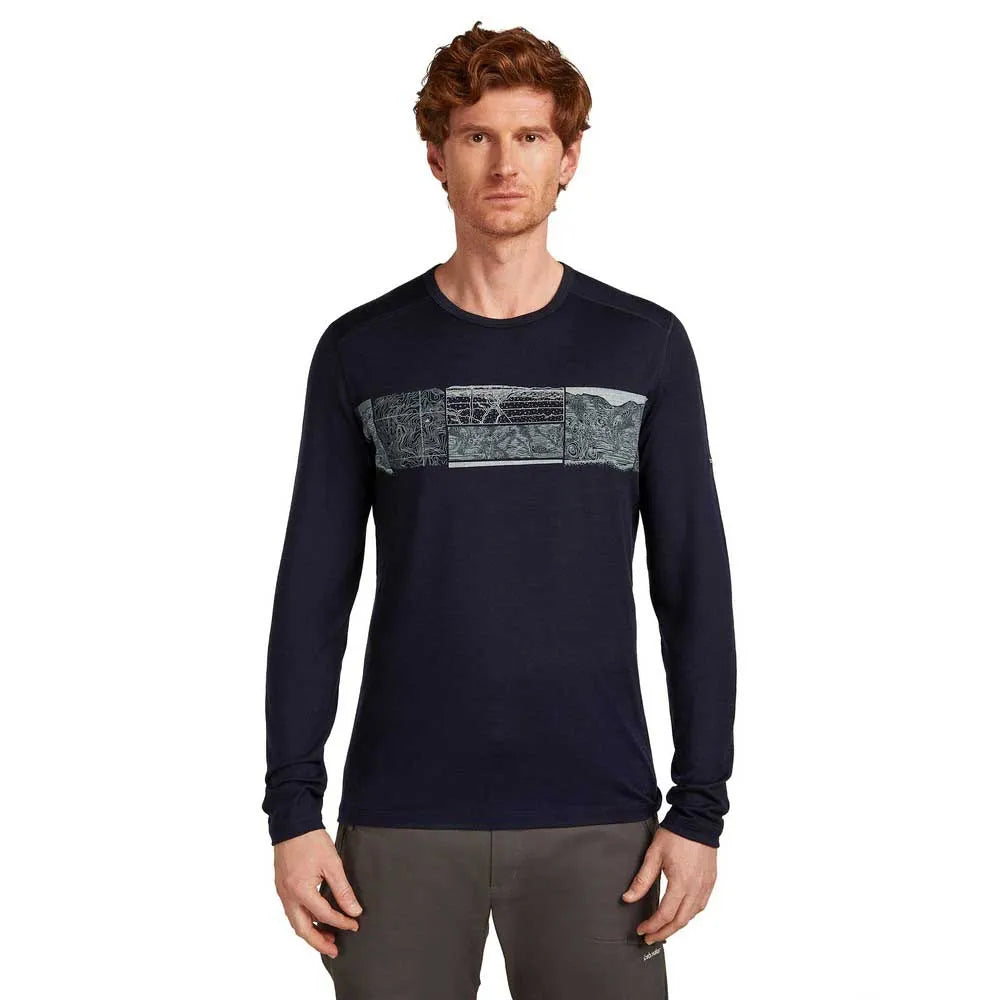 Icebreaker Merino 200 Oasis Crewe Elevation Line long sleeve base layer