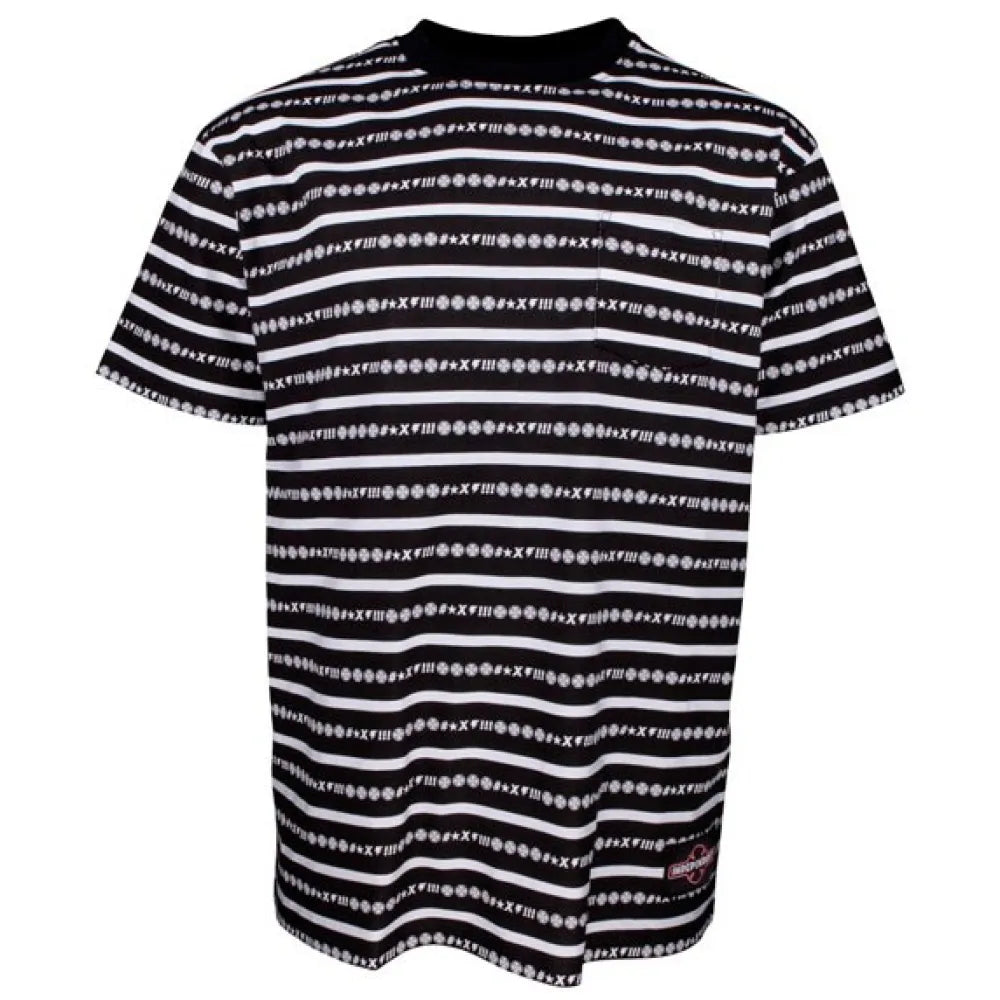 Independent Ante pocket vertigo stripe short sleeve T-shirt