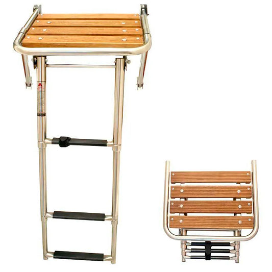 Lalizas stainless steel Platform with telescopic ladder 45x39 cm