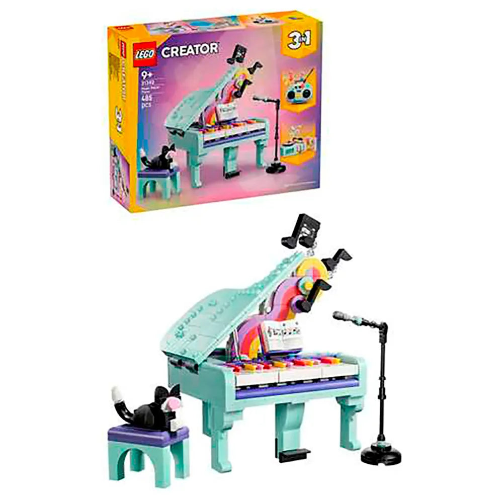 Lego Decorative Musical Piano Cat Construction Game 485 pieces