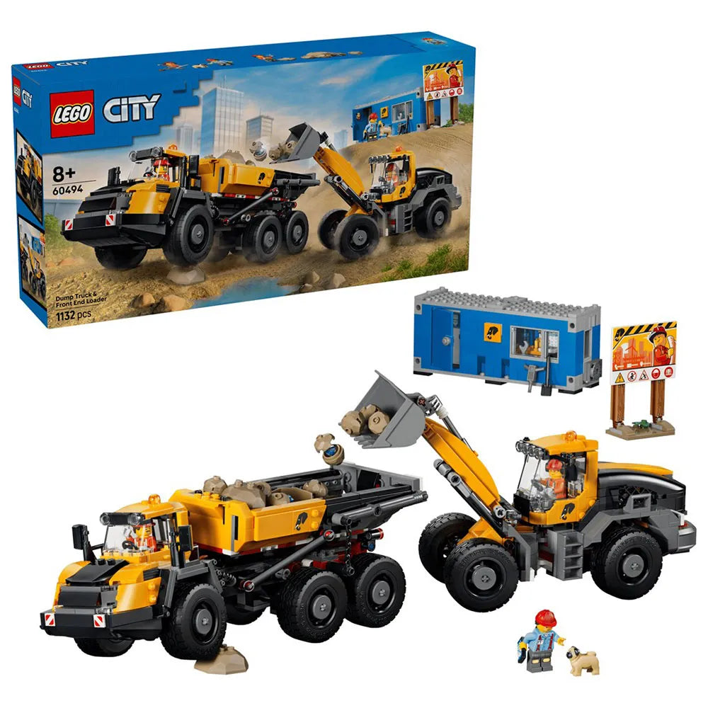 Lego Dump Truck And Front Loader Construction Game 1132 pieces