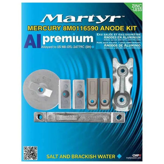 Martyr anodes aluminium Mercury Verado L6 350HP Anode Set