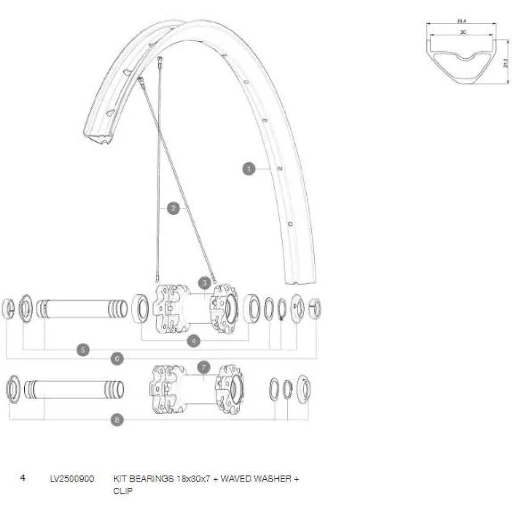 Mavic 18x30x7 mm service kit