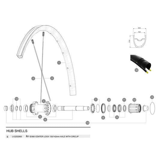 Mavic Center Lock Disc ID360 rear hub axle