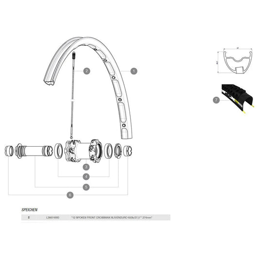 Mavic Crossmax Enduro/SLR/XL WTS/XL+SL Supermax 27.5 2014-15 Left Spokes 12 units