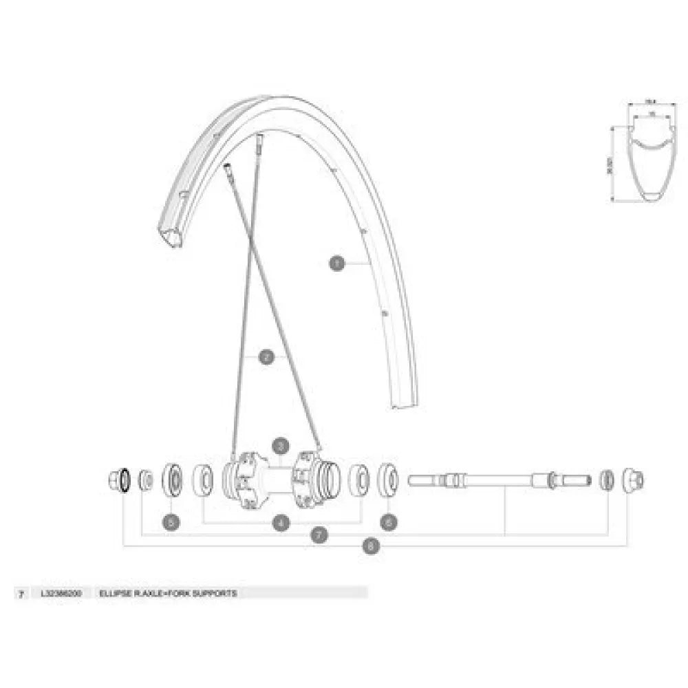 Mavic Ellipse Rear Axle And Fork Supports bearings