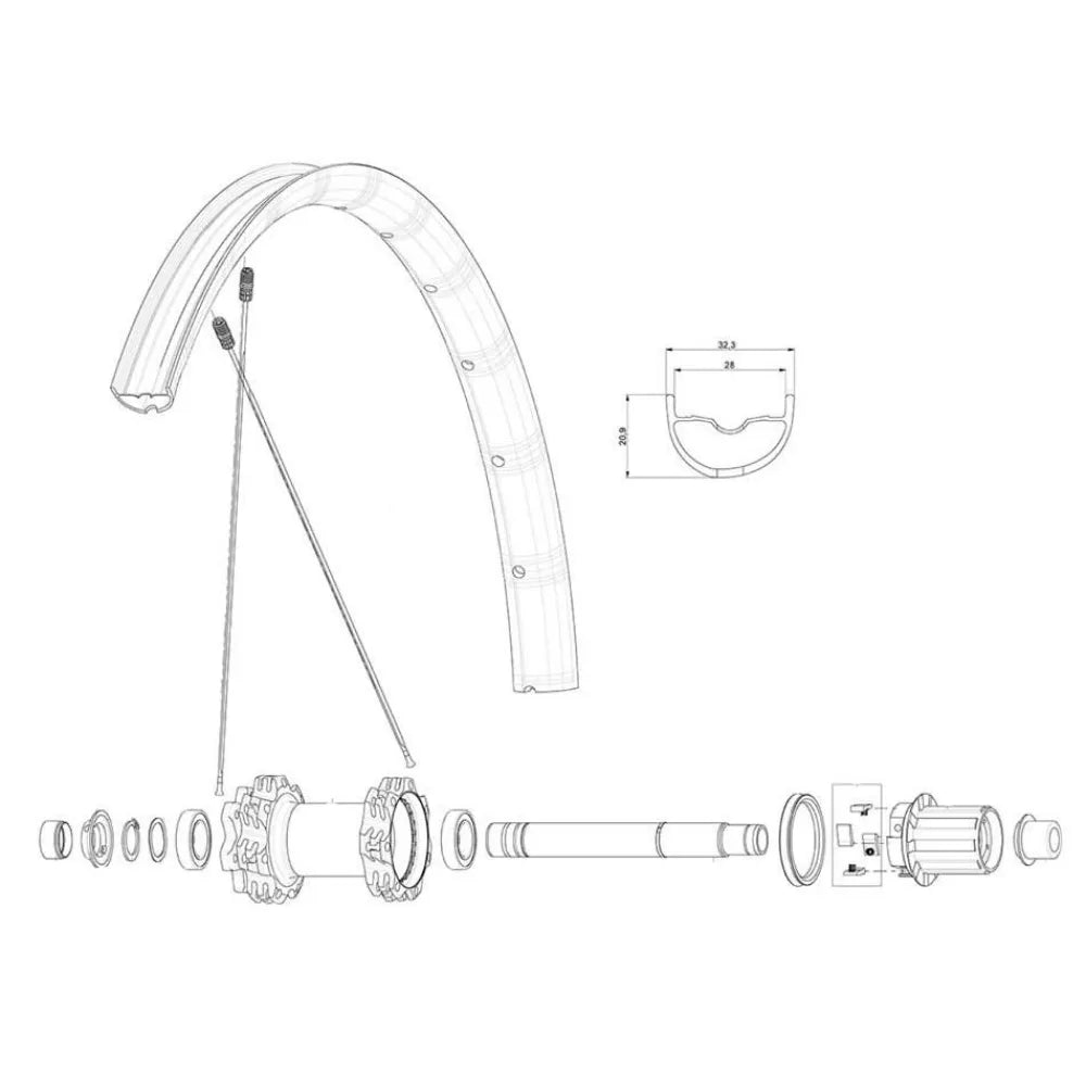 Mavic ITS4 QRM hub axle