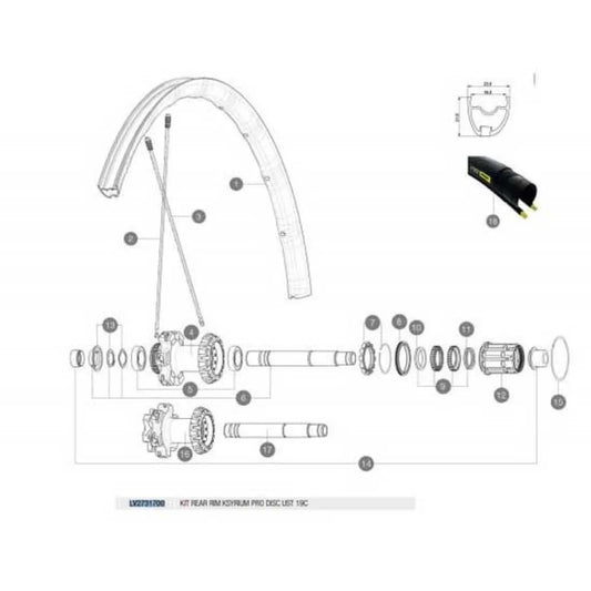 Mavic Ksyrium Pro UST Disc 19C rear rim