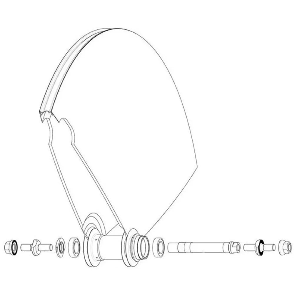 Mavic Rear Comete Track Axle With Adjust Nut And Fork Supports