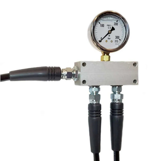 Metalsub Coltri Inlet 2 Outlets Manifold Block With Gauge