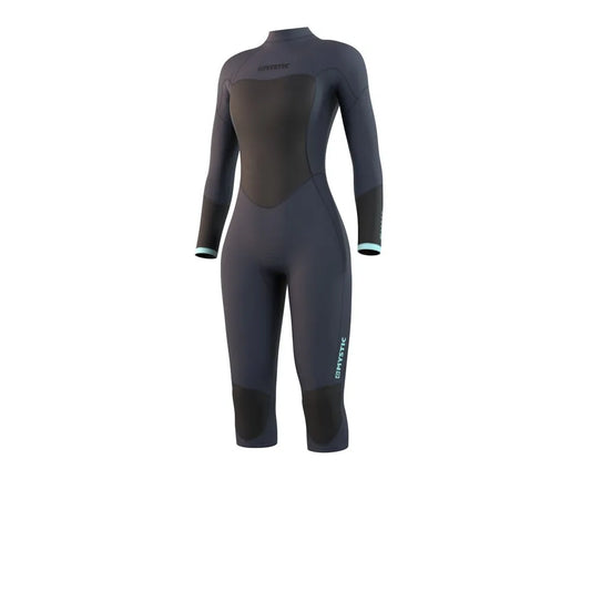 Mystic Brand Longarm Shortleg 3/2 mm woman long sleeve back zip shorty