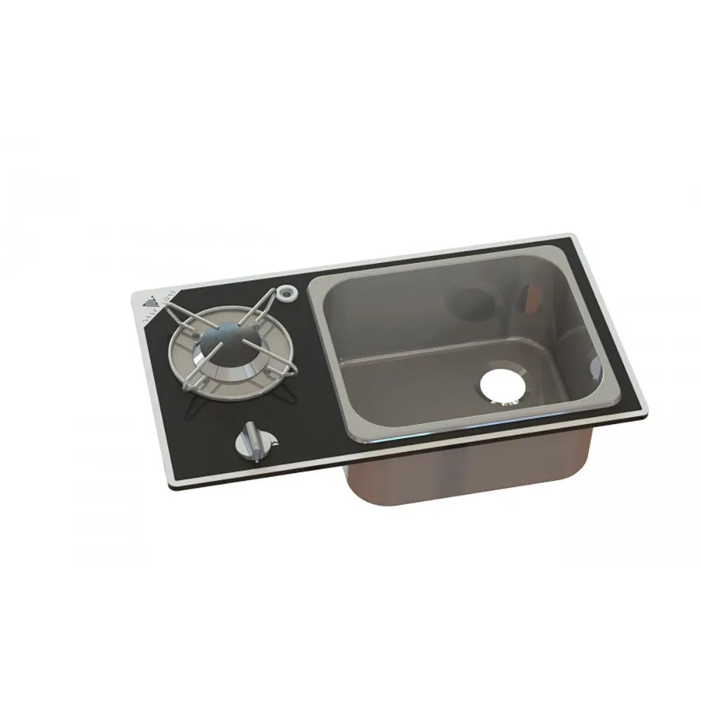 Navy load 1.8KW Glass Gas Hob with sink