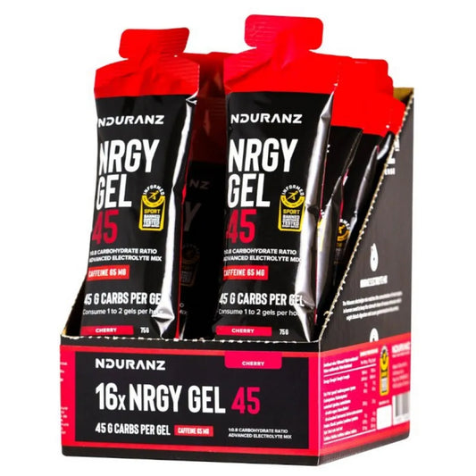 Nduranz Nrgy 45 Caff energy gels box cherry 75g 16 units