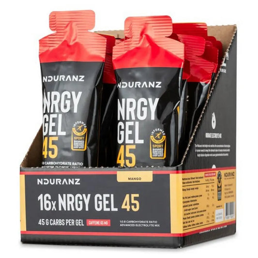 Nduranz Nrgy 45 Caff energy gels box mango 75g 16 units