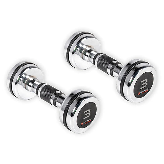 Olive Chromed 3kg dumbbell 2 units