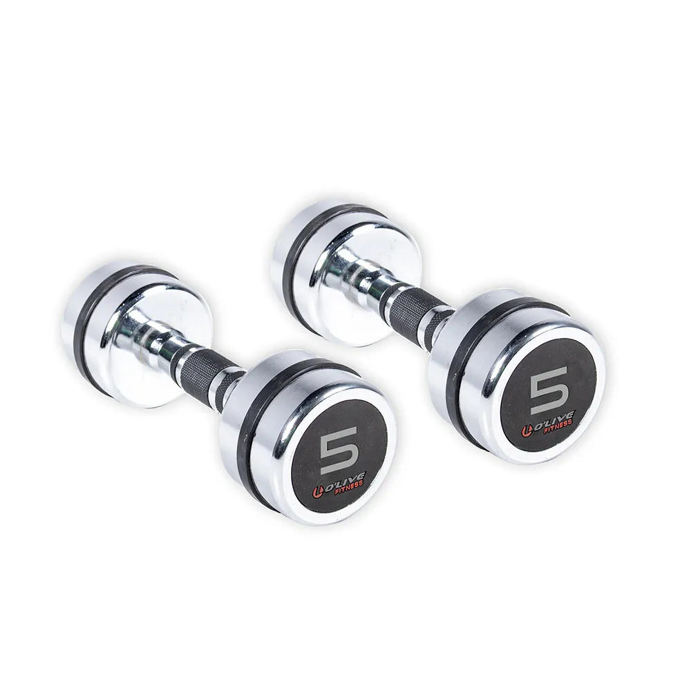 Olive Chromed 5kg dumbbell 2 units