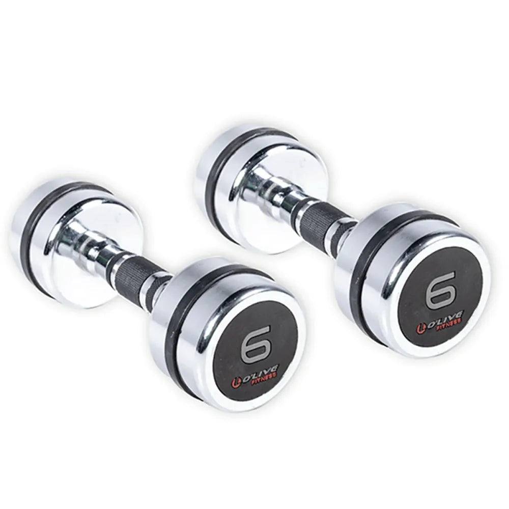 Olive Chromed 6kg dumbbell 2 units