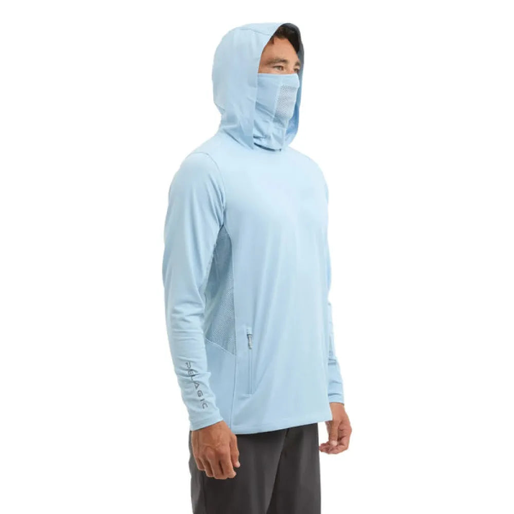 Pelagic Exo Tech Solid Tahiti UV Hooded Long Sleeve T-Shirt