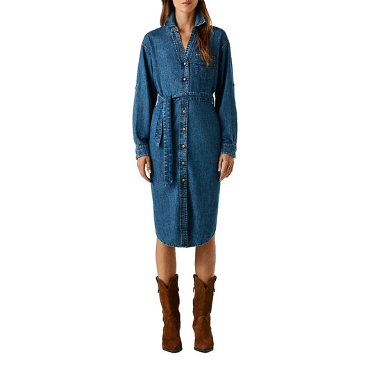 Pepe jeans Angie Classic long sleeve midi dress