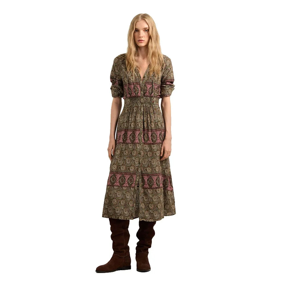 Pepe jeans Himawari long sleeve midi dress