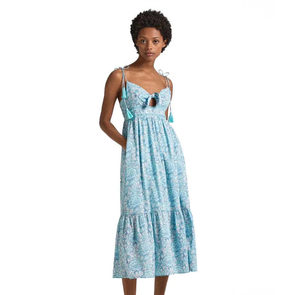 Pepe jeans Mallory Print sleeveless midi dress