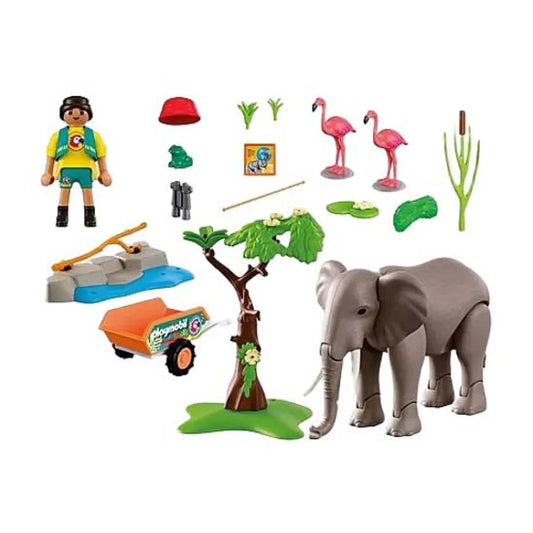 Playmobil Elephant With Caretaker Construction Game