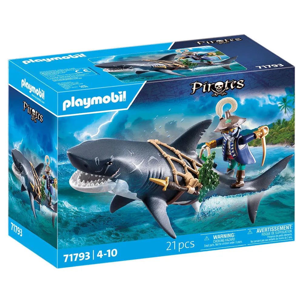 Playmobil Giant Shark With Pirate figure