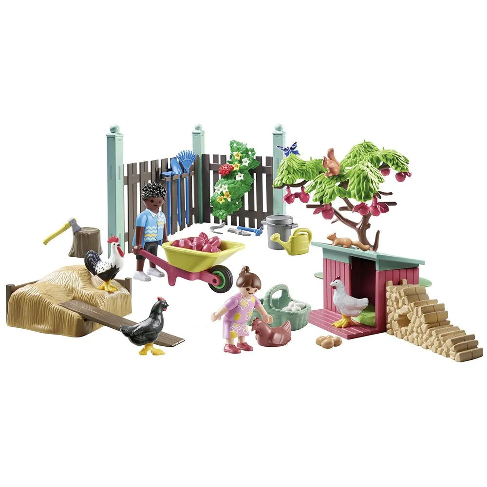 Playmobil Little Chicken Farm In The Tiny House Garden Construction Game